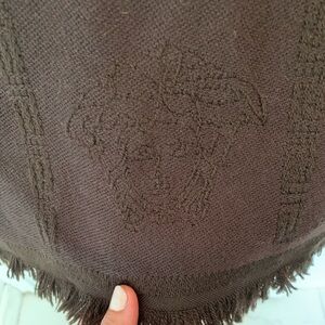 Versace dark brown wool scarf.